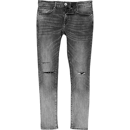 jacques-vertuk Grey ripped Danny super skinny jeans 298521 men Jeans