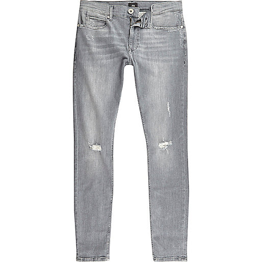 jacques-vertuk Grey ripped Ollie super skinny spray on jeans 301423 men Jeans Spray On