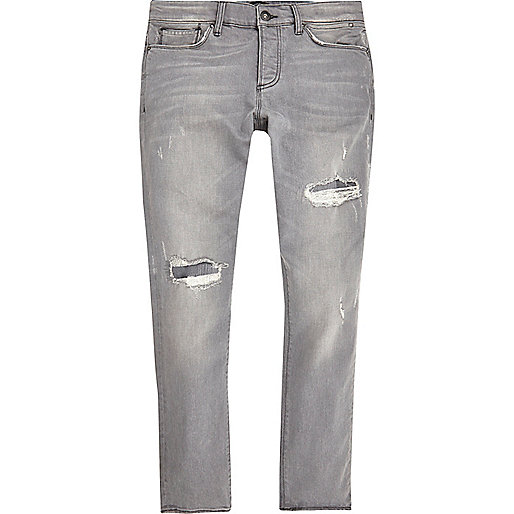 jacques-vertuk Grey ripped Sid skinny jeans 297246 men Jeans