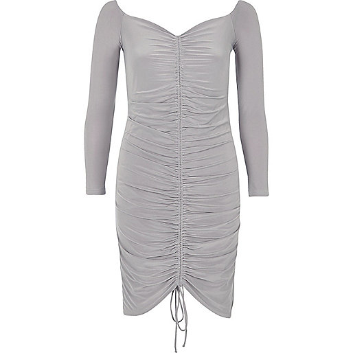 jacques-vertuk Grey ruched bodycon dress 701705 women Dresses