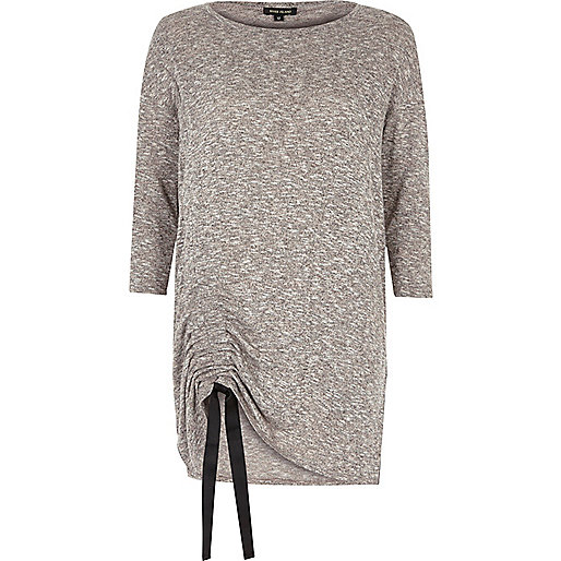 river island monochrome dress,jacques-vertuk Online Grey ruched drawstring top women 699416