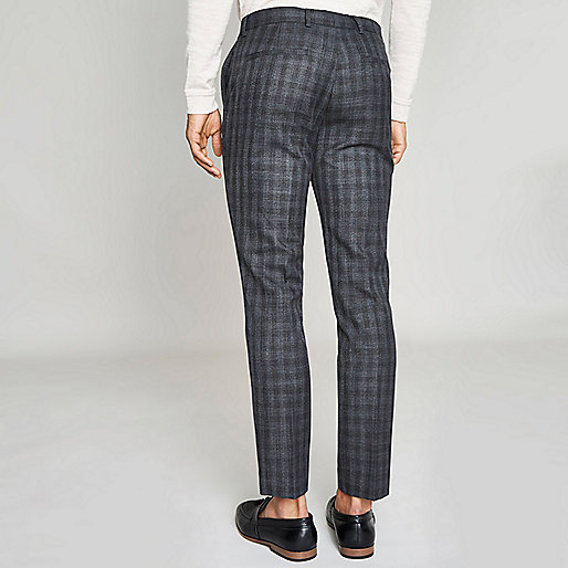 river island victoria centre,jacques-vertuk Co Grey shadow check skinny fit suit pants Suit Pants Suits men