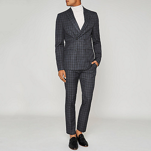 river island victoria centre,jacques-vertuk Co Grey shadow check skinny fit suit pants Suit Pants Suits men