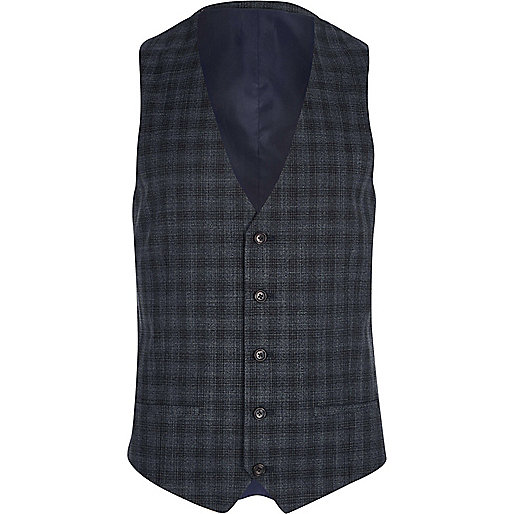 bernard lewis river island,jacques-vertuk Clothes Sale Grey shadow check suit vest Vests Suits men