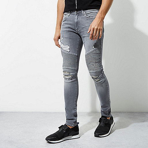 bow heels river island,Store jacques-vertuk Grey Sid skinny biker jeans Skinny Jeans Jeans men