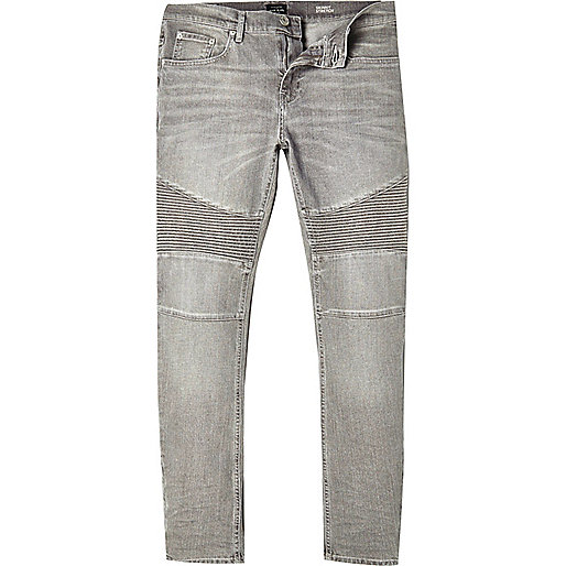 jacques-vertuk Grey Sid skinny stretch biker jeans 286751 men Jeans