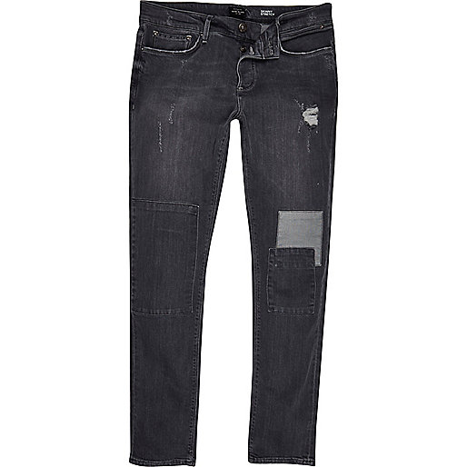 river island mobile phone bag,I jacques-vertuk Grey skinny jeans with rips Jeans Sale men