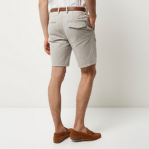 yellow sandals river island,jacques-vertuk Shop Grey slim fit belted bermuda shorts men 292518