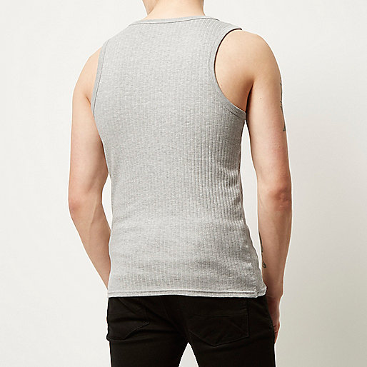 river island shirt jumper,R5Ver 5S3And Grey slim fit ribbed tank T-Shirts / Tanks Sale men