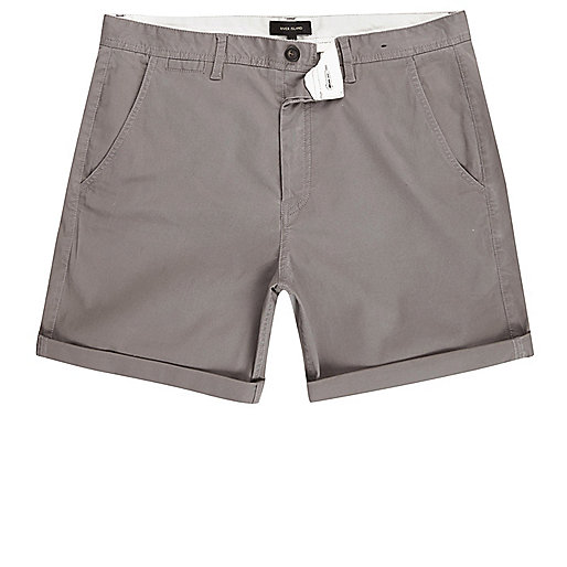 jacques-vertuk Grey slim fit rolled up shorts 299234 men Shorts