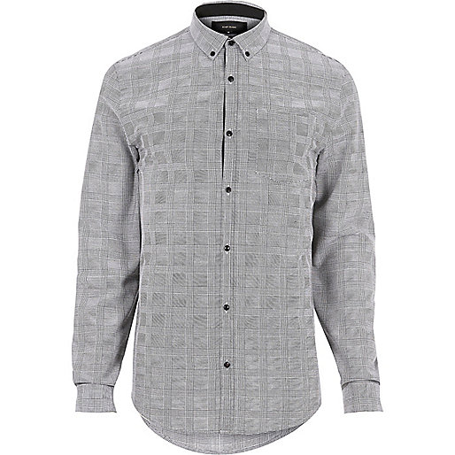 jacques-vertuk Grey smart check flannel slim fit shirt 296463 men Shirts