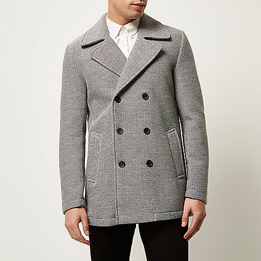 black ri embossed tote bag,jacques-vertuk Online Grey smart double breasted pea coat men 290699