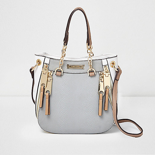 jacques-vertuk Grey snake cross body mini chain tote bag 699587 women Bags / Purses Shopper & Tote Bags