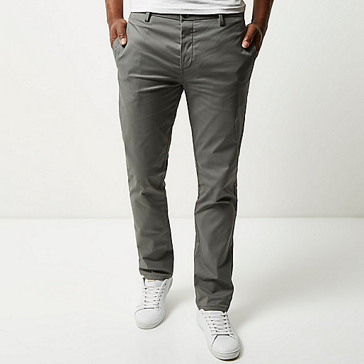 jacques-vertuk Grey stretch slim chino pants 292564 men Trousers