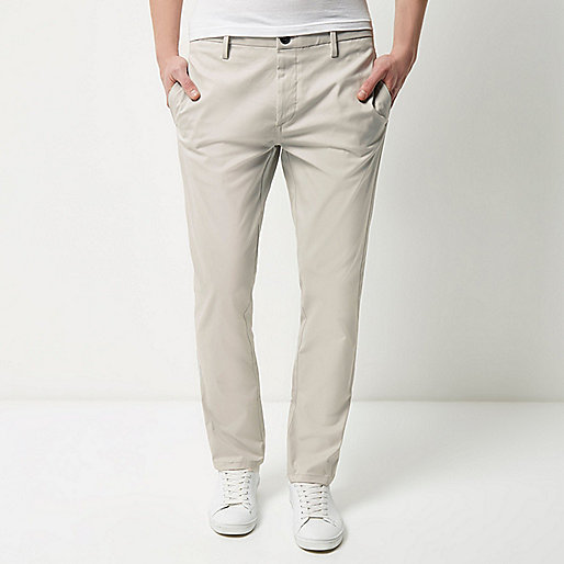 jacques-vertuk Grey stretch slim chino pants 292571 men Trousers