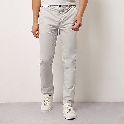 river island slouch jeans,jacques-vertuk Outlet Grey stretch slim fit chino pants men 298776