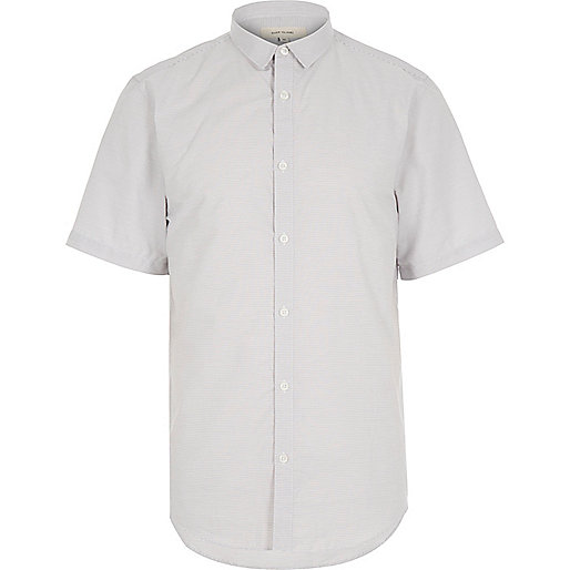 jacques-vertuk Grey stripe short sleeve shirt 286795 men Shirts