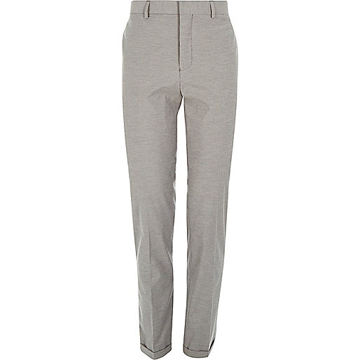 jacques-vertuk Grey stripe smart tailored slim pants 286972 men Trousers