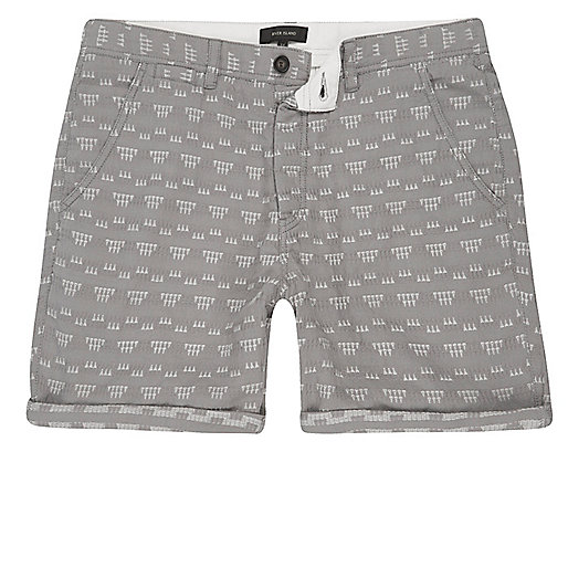 cream coat river island,jacques-vertuk Sverige Online Grey textured geo shorts Shorts Sale men