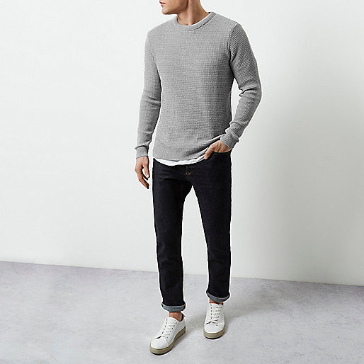 river island boxing day,jacques-vertuk Sale Coats Grey textured knit sweater Sweaters / Cardigans Sale men