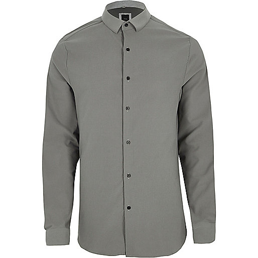 grey river island handbag,jacques-vertuk Online Bestellen Grey textured long sleeve skinny fit shirt Long Sleeve Shirts Shirts men