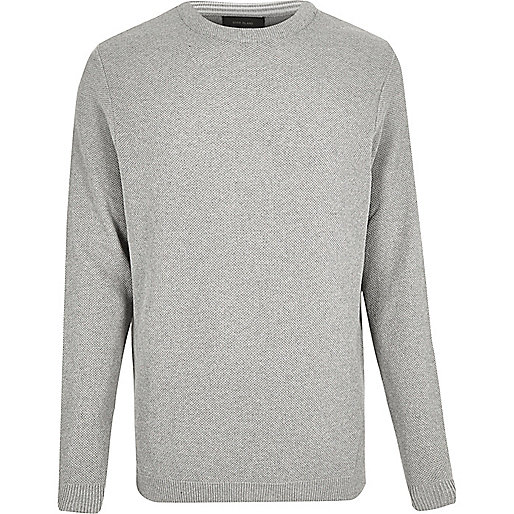 jacques-vertuk Grey textured sweater 294166 men Jumpers / Cardigans