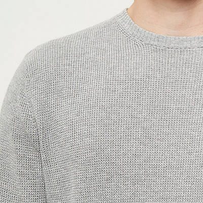 jacques-vertuk Grey textured sweater 294313 men Jumpers / Cardigans