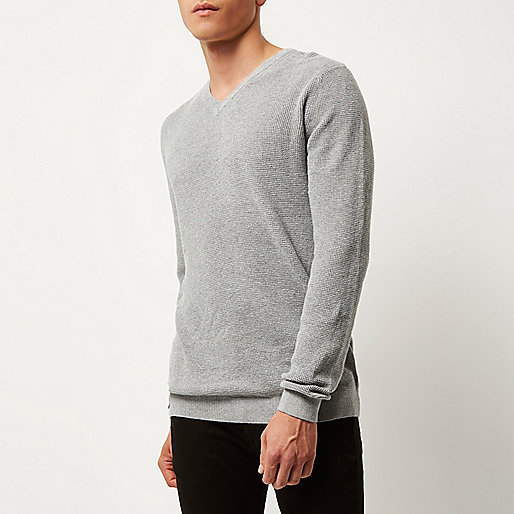 river island feather top,jacques-vertuk South Africa Grey textured V-neck sweater men 295208