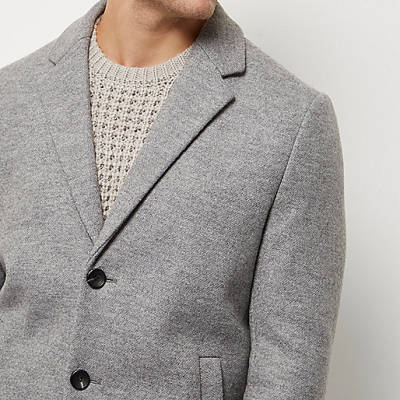 river island wrap coat,jacques-vertuk UK Sale Grey textured wool blend overcoat men 297036