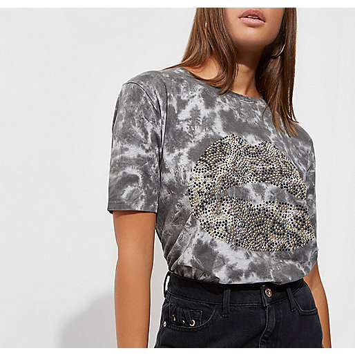 river island nappy bag,jacques-vertuk Sale Online Grey tie dye lips heatseal boyfriend T-shirt Print T-Shirts / Tanks T-Shirts & Tanks Tops women