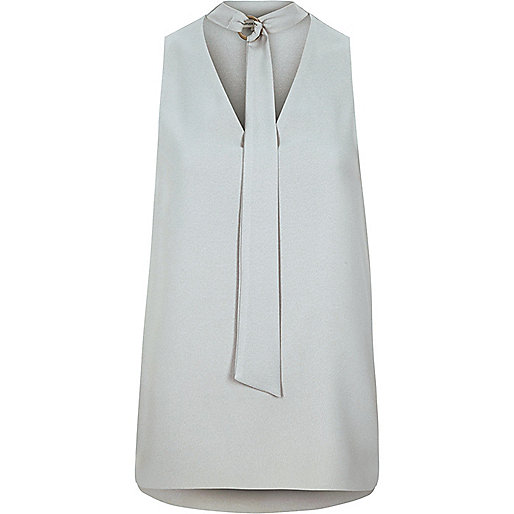 jacques-vertuk Grey tie ring sleeveless top 707896 women Tops