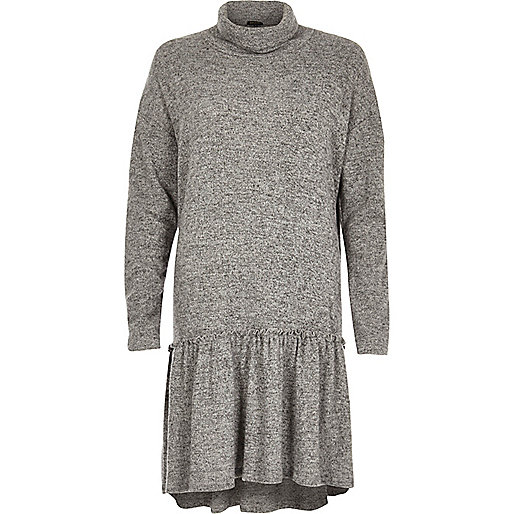 jacques-vertuk Grey turtleneck smock dress 696384 women Dresses