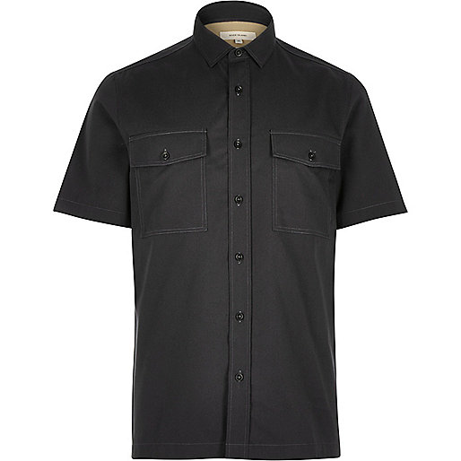 jacques-vertuk Grey utility short sleeve shirt 287785 men Shirts