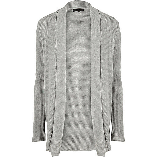 jacques-vertuk Grey waffle cardigan 293586 men Jumpers / Cardigans