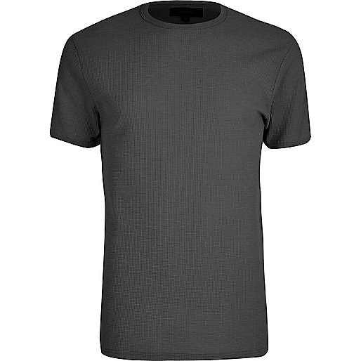 jacques-vertuk Grey waffle slim fit T-shirt 299967 men T-Shirts / Vests T-shirts