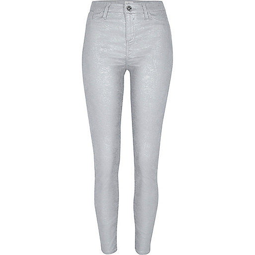 jacques-vertuk Grey wash silver coated Molly skinny jeggings 705355 women Jeans Jeggings