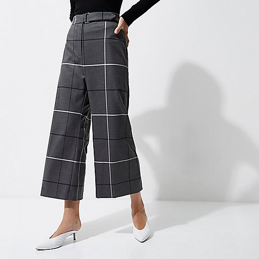 river island chunky chelsea boots,jacques-vertuk Shop Grey wide check culottes Wide Leg Pants Pants women