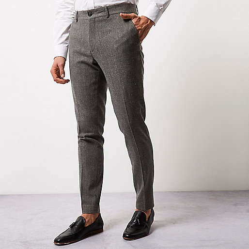 jacques-vertuk Grey wool blend skinny fit pants 298222 men Trousers