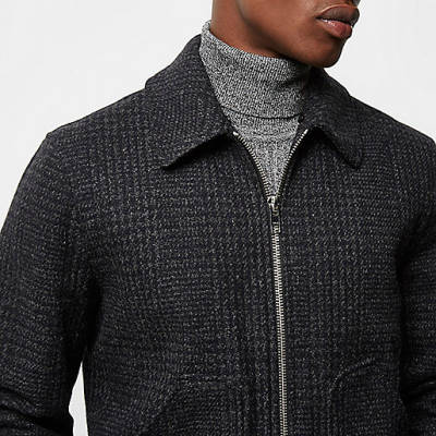 river island 30 off,jacques-vertuk Style Grey wool check fleece collar jacket Coats / Jackets Sale men