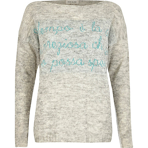 jacques-vertuk Grey word print sweater 696502 women Knitwear