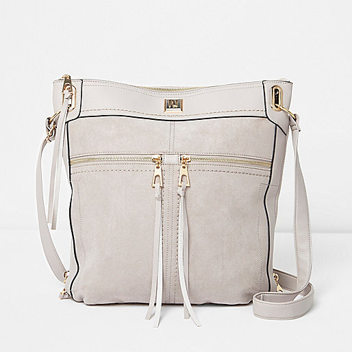 river island canvas tote,jacques-vertuk South Africa Grey zip front cross body messenger bag women 705135