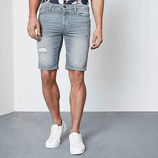 white crochet dress river island,jacques-vertuk Stores Ice grey wash skinny fit denim shorts men 303068