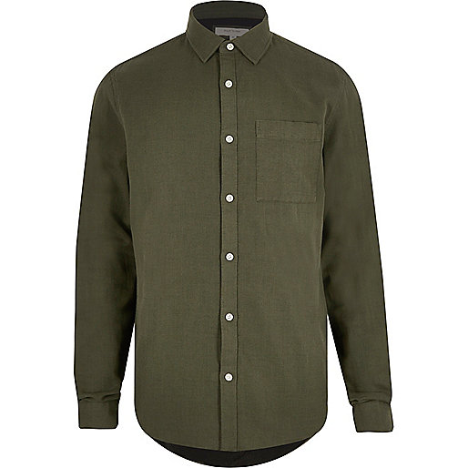 jacques-vertuk Khaki casual double face shirt 295234 men Shirts