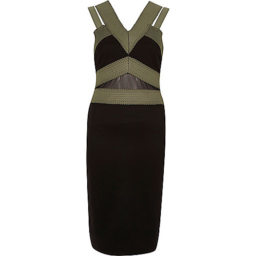 green handbag river island,jacques-vertuk UK Sale Khaki green and black bandage midi dress women 699199