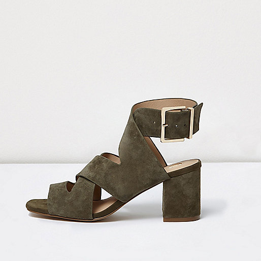 dylan jeans river island,jacques-vertuk Ireland Khaki green crossover block heel sandals women 699936