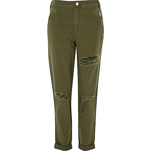 river island sale men s,jacques-vertuk UK Sale Khaki green distressed pants women 698087