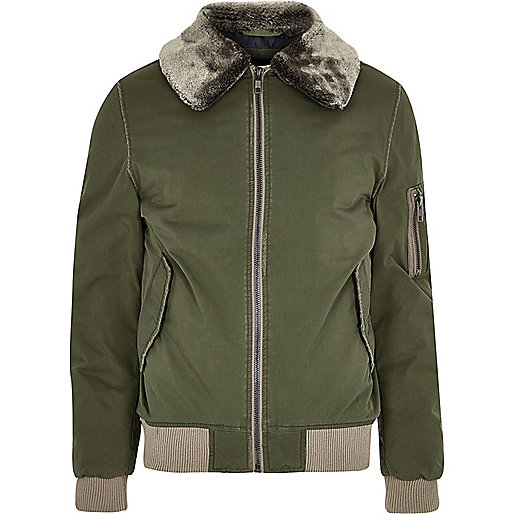 river island purse sale,jacques-vertuk Sale Khaki green faux fur collar aviator jacket men 299926