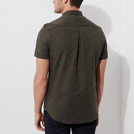 cold shoulder dress river island,jacques-vertuk Black Leather Dress Khaki green linen blend short sleeve shirt Shirts Sale men