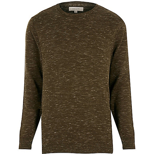 jacques-vertuk Khaki green melange sweater 286997 men Jumpers / Cardigans