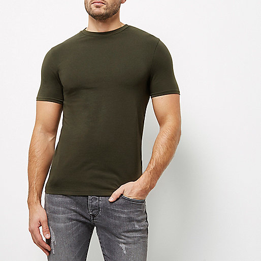 river island wide leg boots,jacques-vertuk South Africa Khaki green muscle fit T-shirt men 293490